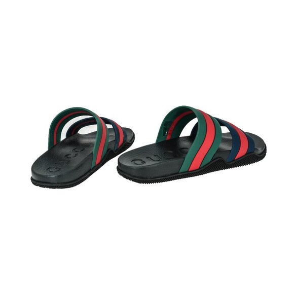 Gucci Men's Signature Web Rubber Slide Sandals - Picture 4 of 8